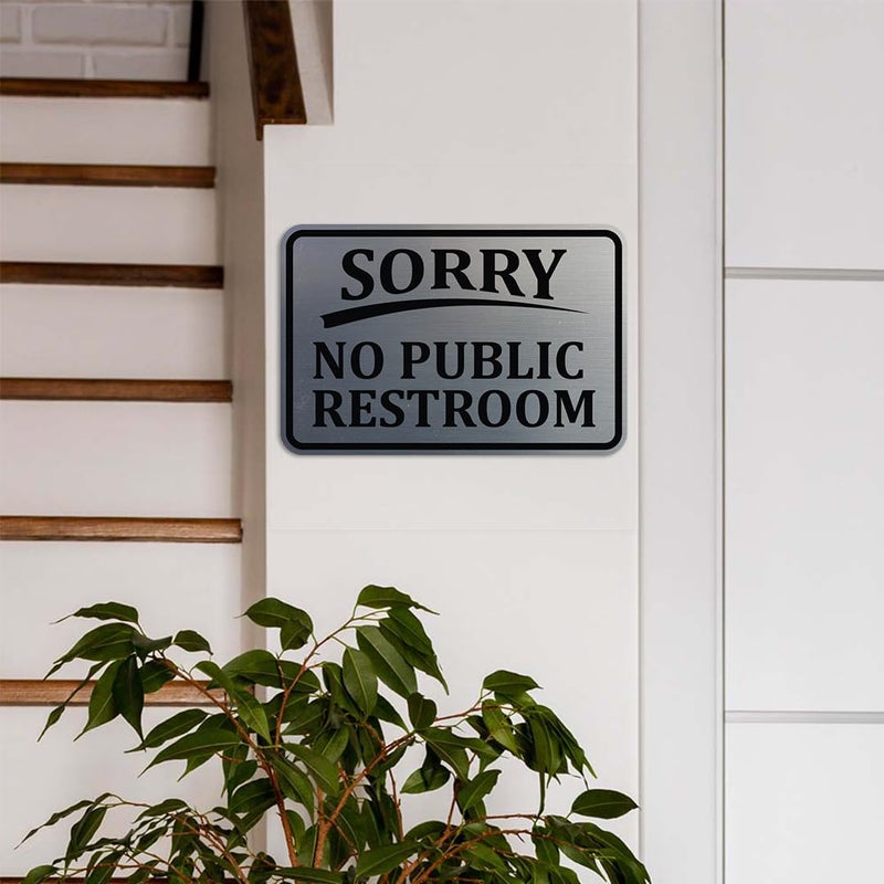 All Quality Classic Framed SORRY No Public Restroom Wall Door Sign - Blue (Medium) 1 Pack - Image 4